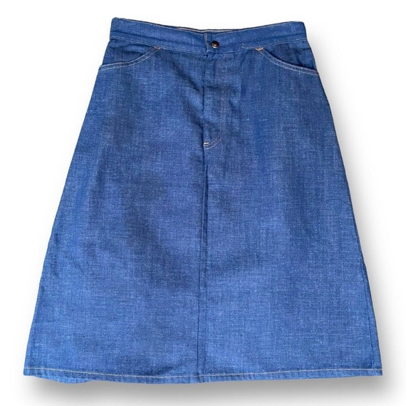 Vintage 1970s Dark Wash Denim Jean Skirt Vintage 1970s Dark Wash Denim Jean Skirt