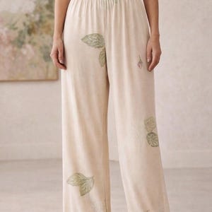 Vintage 90's JG's Mad Lab by Staley Gretzinger Women's Pants / Size Small / Art To Wear Floral Wide Leg Pant