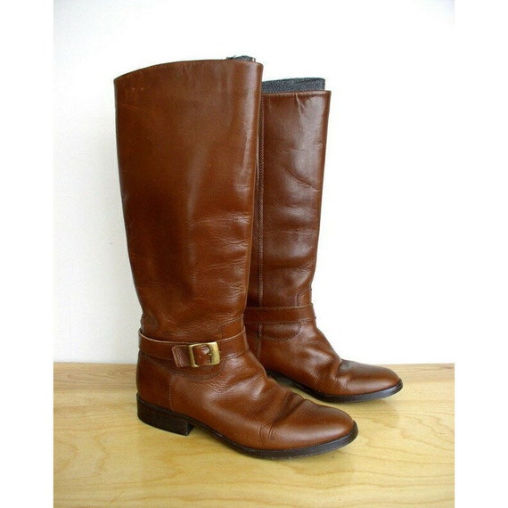 Vintage Etienne Aigner Womens Boots / Brown Leath… - image 1