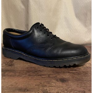 Vintage Dr. Martens Men&#39;s Oxford Shoes / Size UK 12 US 13 / Black Leather Loafers / Made in England Docs / Vintage Menswear