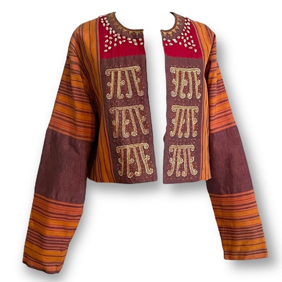J. Peterman Vintage Patchwork Boho Bolero Jacket … - image 5
