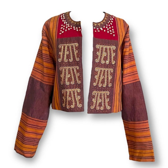 J. Peterman Vintage Patchwork Boho Bolero Jacket … - image 2