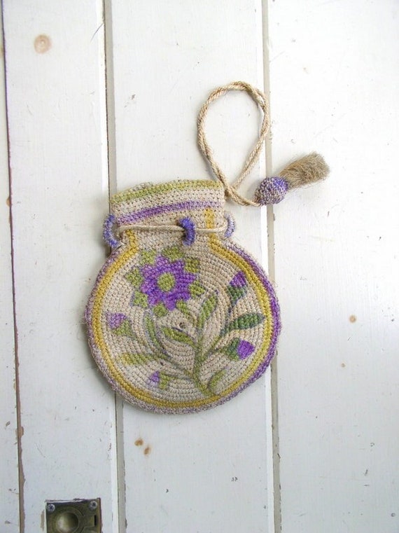 Antique 1800's Victorian Floral Purse / Vintage W… - image 1