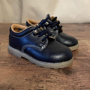 Vintage 1970&#39;s Playclothes Little Boys Shoes / Size 6 / Navy Blue Toddler Loafer