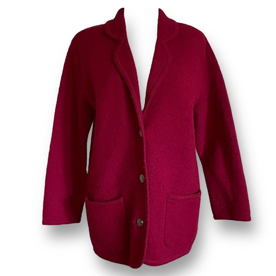 Vintage Appleseeds Women's Cardigan Jacket / Merlot Red Etsy