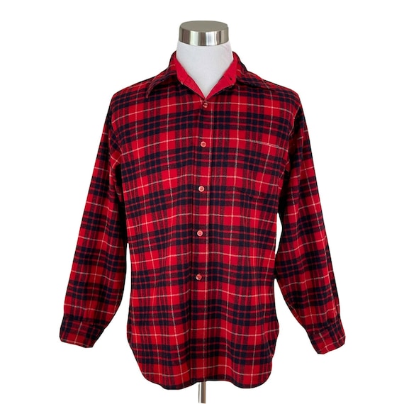 Pendleton Vintage Men’s Large Plaid Wool Shirt / … - image 1