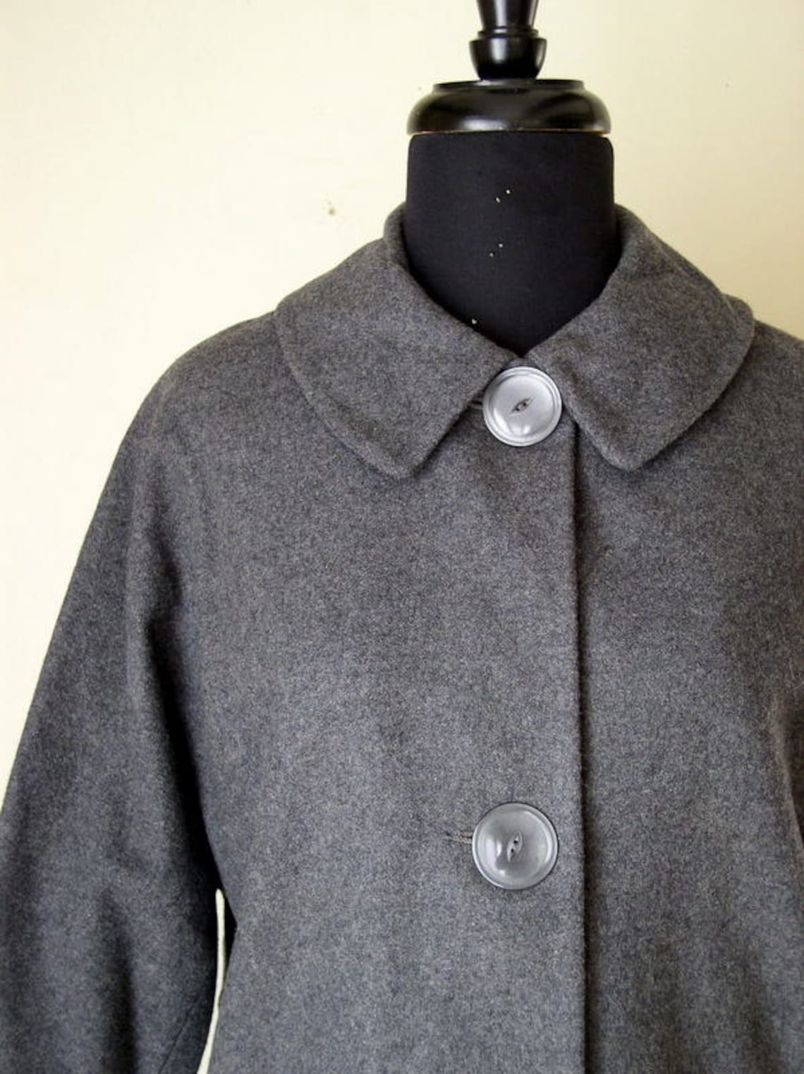 Vintage 1950's Peter Pan Collar Jacket / Langley Avenue / 50's Gray
