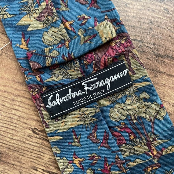 Salvatore Ferragamo Italy Designer Tie / Vintage … - image 5