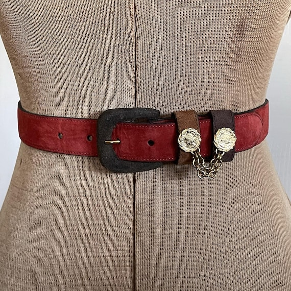 Vintage Talbots Brown Leather Belt Vintage Talbots Genuine Leather Alligator Textured Brown  main image 3