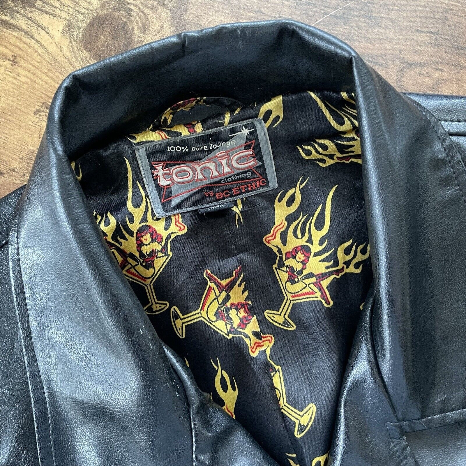 Tonic by BC Ethic Men's Black Faux Leather Jacket / Size X-large