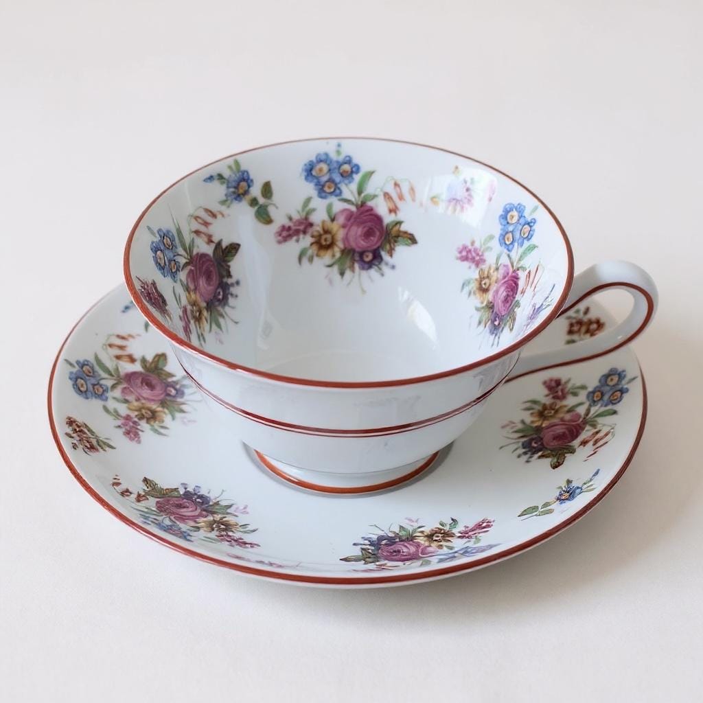 ヴィンテージ グロブナー ボーンチャイナ ティーカップ＆ソーサー