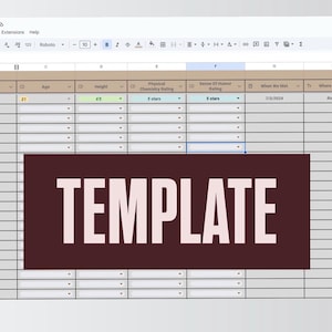 Dating Wrapped Template Spreadsheet - A Fun and Insightful Dating Tracker Spreadsheet - Editable Template - Customizable - Track Your Dating