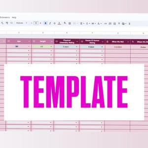 Dating Wrapped Template Spreadsheet - A Fun and Insightful Dating Tracker Spreadsheet - Editable Template - Customizable - Track Your Dating