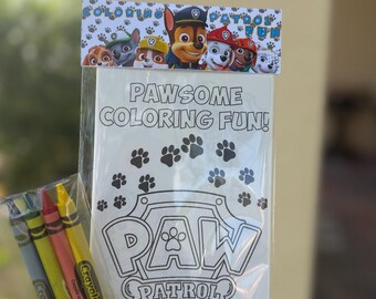 Personalized Patrol Pup Coloring Pages for Birthday Party Activity Pack (Physical Product)