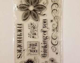 clear stamp set clear stamps daisy lily tulip floral botanical branch s31