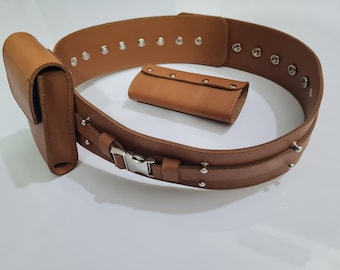 New Star Wars Obi-Wan Kenobi Jedi/Sith Belt, Real Leather with pouch