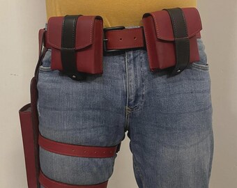 Daredevil Belt Pouch Billy Club Drop Pouch Full Set Marvel Pouch Burgundy Color Halloween Product Daredevil Stick Single drop pouch
