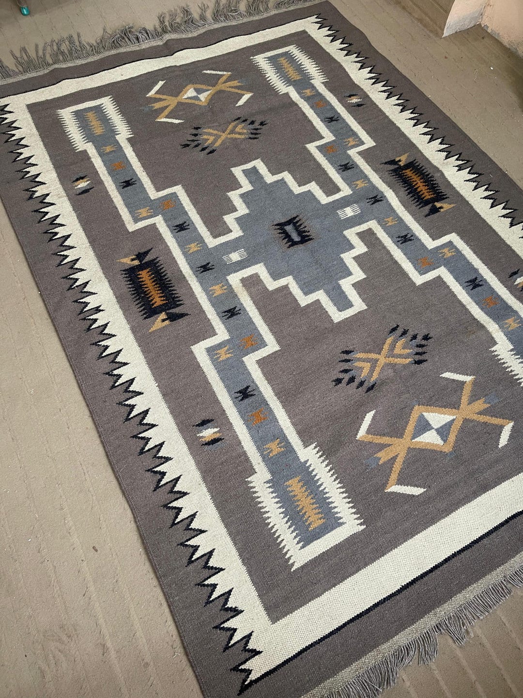 Navajo Wool Rug 8x10 | Handmade Afghan Kilim Rug | Boho Chic Living ...