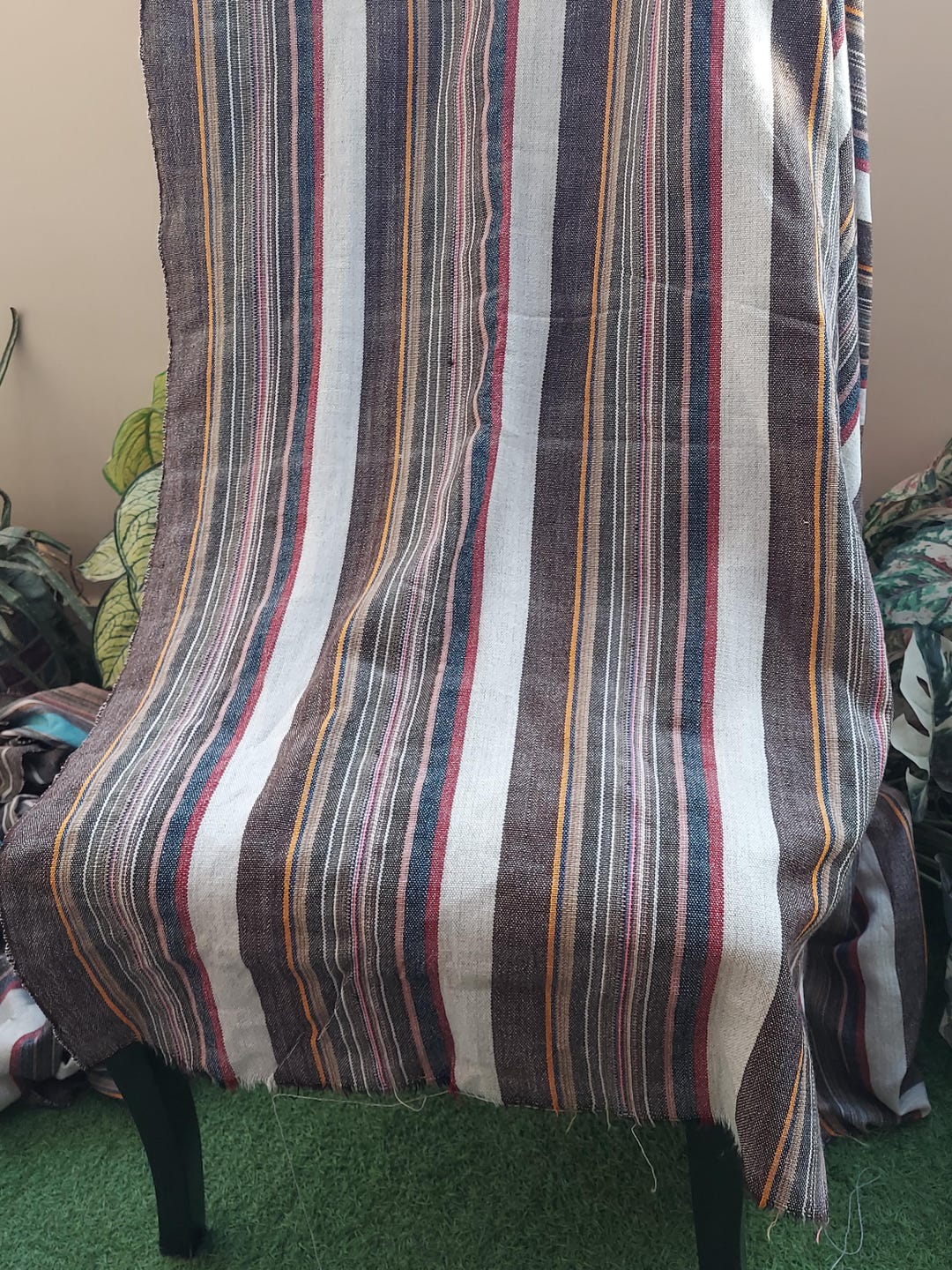 Handwoven Cotton Portuguese Blanket: Rustic Brown Stripes, King/queen Bed Runner - Etsy