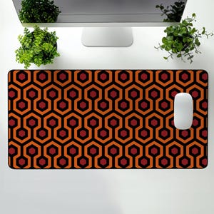 Overlook Hotel Pattern Desk Mat - Horror Movie Inspired Work Pad, Large Gaming Mousepad, Unique Office Decor, Custom Desk Accessory, Hotel