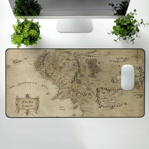 Herr der Ringe Karte Maus Pad | Der Herr der Ringe Schreibtischunterlage | Mittelerde Gaming Maus Pad | Benutzerdefinierte Größen | Fantasy Karte Schreibtisch Accessoire