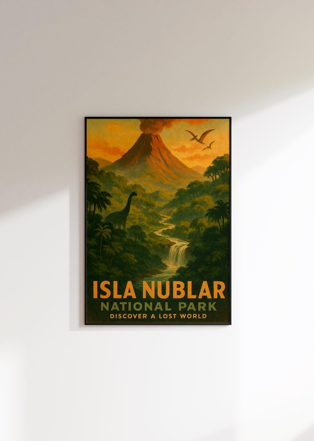 Isla Nublar Travel Poster: Vintage Dinosaur Island Art Print - Etsy