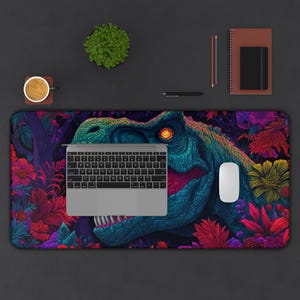 Jurassic Dinosaur TCG Playmat, T-Rex, Dinosaur MTG Play Mat With Zones, Jurassic Playmat, Gifts for Gamers, Board Game