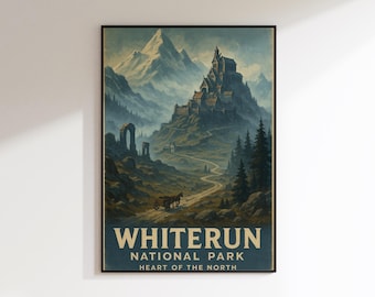 Whiterun Travel Poster: Nordic Landscape Art Print