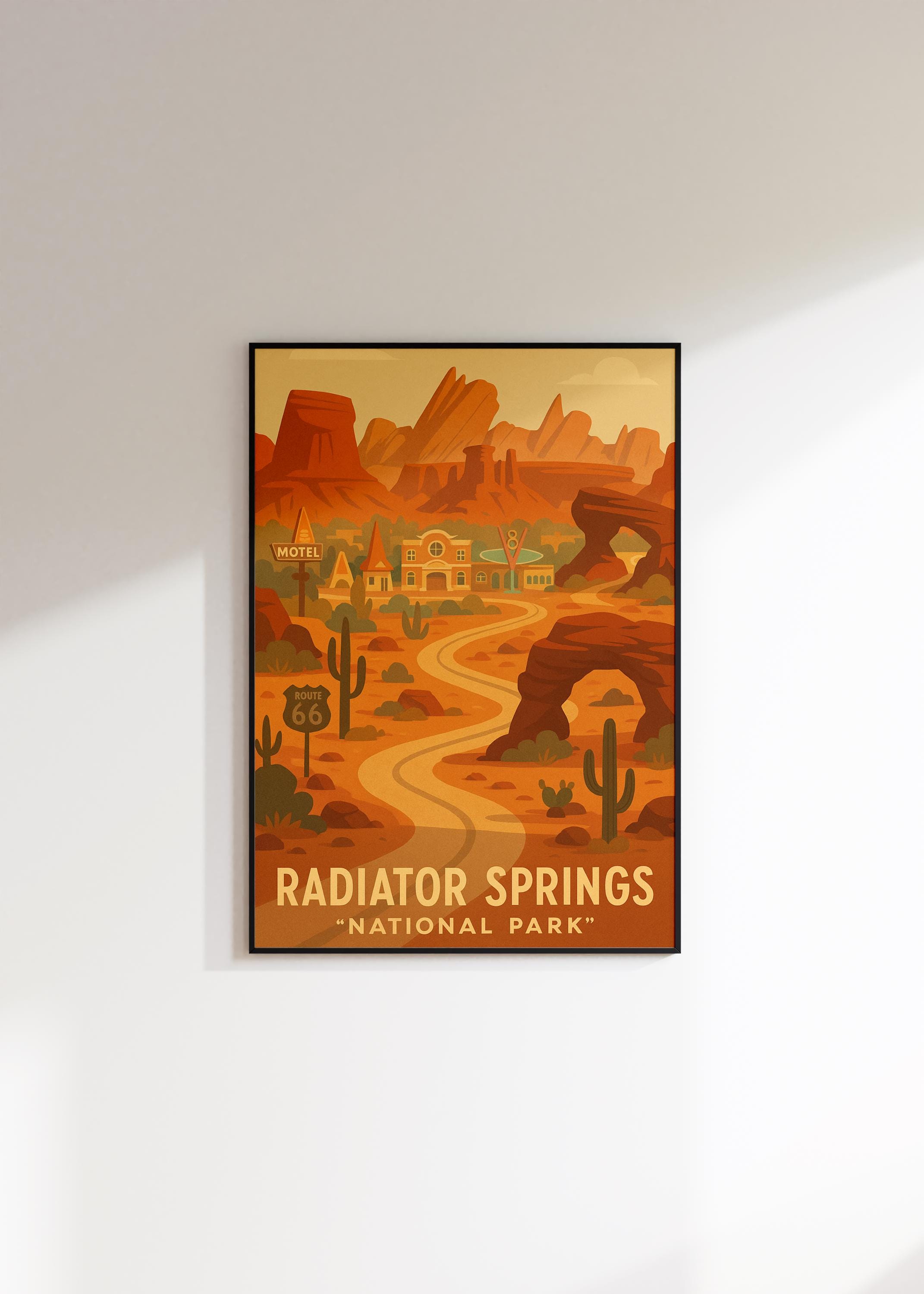 Radiator Springs Travel Poster, Disney CARS Poster, Disney Cars Wall Art, Lightning McQueen Art Print, Retro Print, Disney Art, Disney Gift