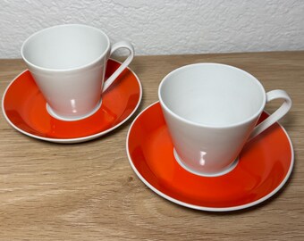 Pair of Vintage MCM Fairwood Schönwald Porcelain Demitasse Cups and Saucers