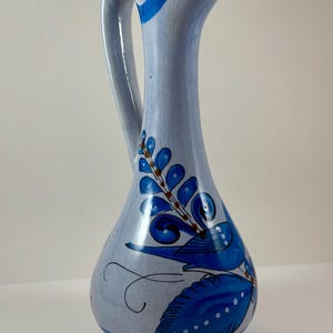 Vintage Tonala Blue Bird Pitcher: Ken Edwards El Palomar Pottery
