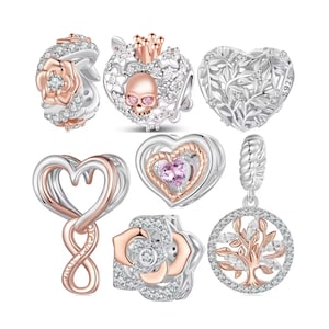 Rose Gold Charms, 18K Gold Plated, S925 Silver, For Pandora Bracelets, BUY 3 GET 70% OFF