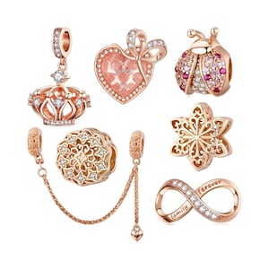 Rose Gold Charms, S925 Silver, For Pandora Bracelet, BUY 3 GET 70% OFF