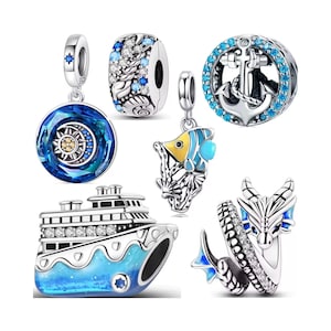 Blue Ocean Charms, S925 Silver, For Pandora Bracelet, BUY 3 GET 70% OFF
