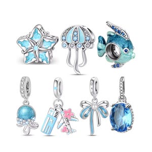 Blue Ocean Charms, S925 Silver, For Pandora Bracelet, BUY 3 GET 70% OFF