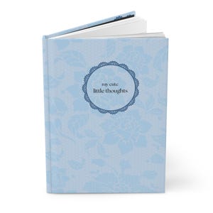 Hardcover-Tagebuch, Blaues Gedanken-Tagebuch für tägliche Affirmationen und To-Do's, matte Oberfläche, beruhigender ästhetischer Planer, Geschenk für alle,