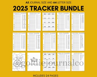 2025 Tracker Bundle - PRINTABLE Journal Pages - Digital Bullet Journal Pages - A5 Size and 8.5x11 - Value Pack