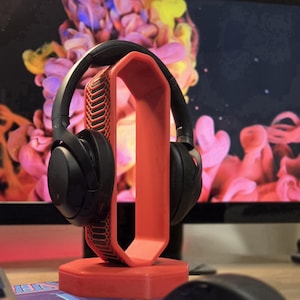 3D-Printed Headphone Stand – Headset Holder and Desk Accessory for Organization, Gamer Gifts, Headphone Organizer & Display Stand