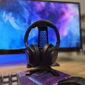 Soporte para auriculares con forma de panal - Diseño de panal - Soporte elegante para auriculares de escritorio