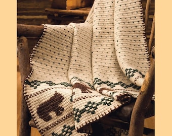 Vintage Bear Crochet Afghan Pattern: Graph Style (PDF Pattern)