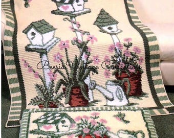 Vintage Crochet Floral Afghan Pattern: Country Garden Blanket (PDF Pattern)
