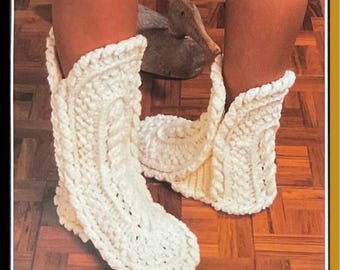 Crochet Bootie Slipper Pattern: Ladies Sizes 4-9 (PDF Pattern)