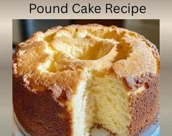Pound Cake Rezept (Digitaler Download) Blue Bonnet Pound Cake Rezept