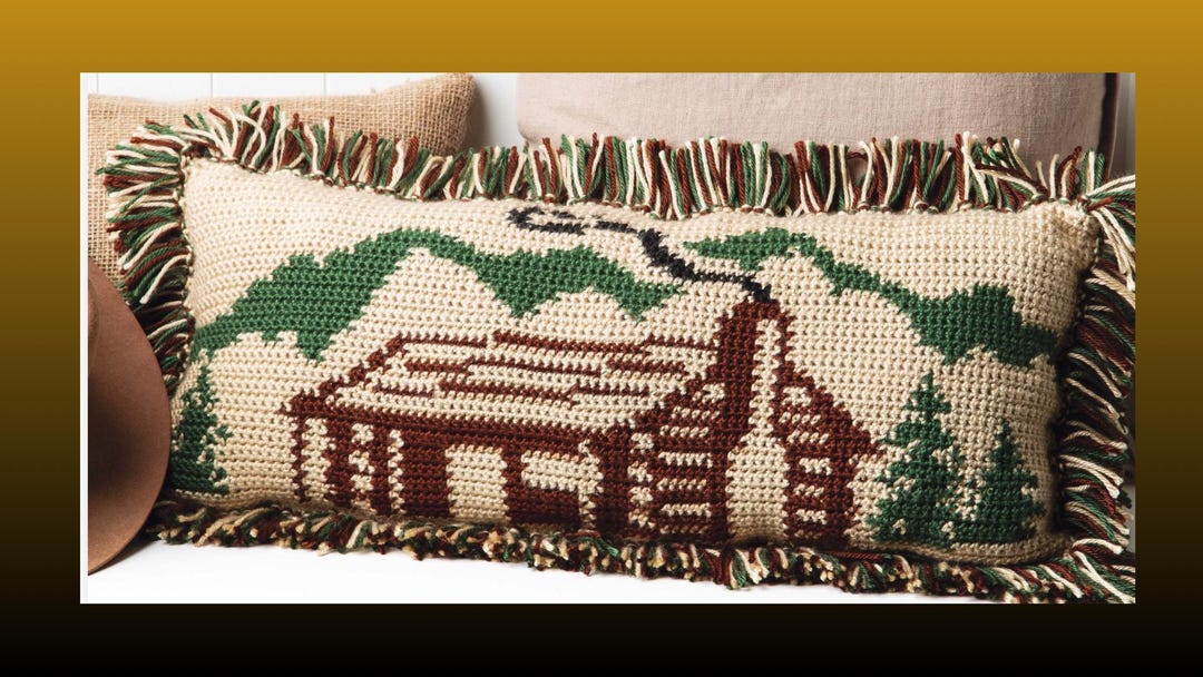 Cabin in the Woods Crochet Pillow Pattern (PDF Pattern) - Etsy