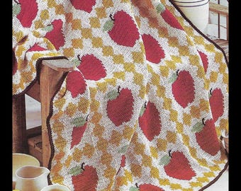 Vintage Apple Crochet Quilt Pattern, Harvest Afghan (PDF Pattern)