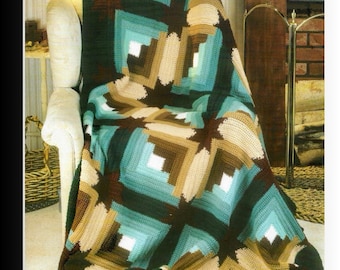 Vintage Crochet Afghan Pattern, Throw Design (PDF Pattern)