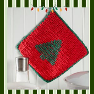 Crochet Christmas Tree Pot Holder Pattern: Holiday Kitchen Decor (PDF Pattern)