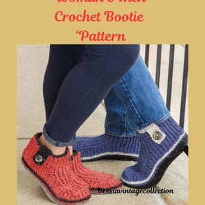 Häkel-Bootie Slipper-Muster: Erwachsenengrößen (PDF-Muster) Häkel-Bootie-Pantoffel-Muster für Damen & Herren, Häkel-Pantoffel-Muster