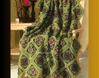 Vintage Floral Trellis Crochet Afghan Pattern (PDF Pattern)
