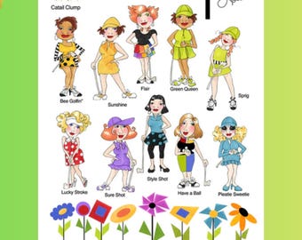 Loralie Designs Golf Happy 1, Machine Embroidery Designs: 18 Patterns (USB)